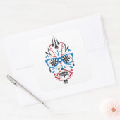 Sticker Carré crâne à sucre de barbershop (Enveloppe)