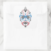 Sticker Carré crâne à sucre de barbershop (Sac)