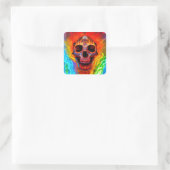 Sticker Carré Crâne couleur (Sac)