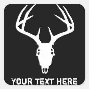 Sticker Carré Crâne de chasse aux cerfs sur mesure