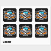 Sticker Carré Crâne de ferronnier et clés de soudure (Feuille)