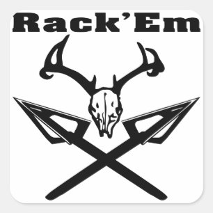 Sticker Carré Crâne et flèches de cerf en rack