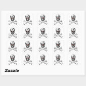 Sticker Carré Crâne et os croisés ! (Feuille)