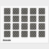 Sticker Carré Crâne et os croisés (Feuille)