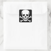 Sticker Carré Crâne et os croisés (Sac)