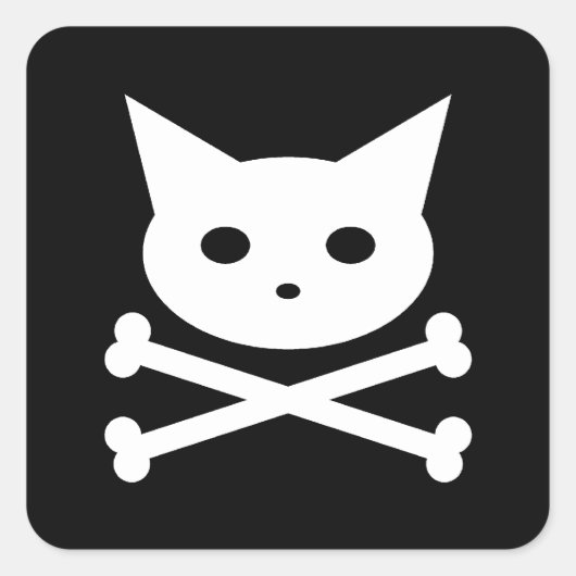 Sticker Carré Crâne Kitty (Devant)