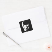 Sticker Carré Crâne noir et blanc (Enveloppe)