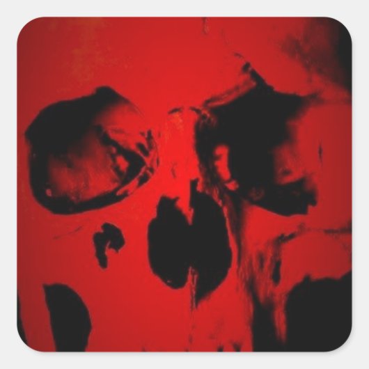 Sticker Carré Crâne rouge (Devant)