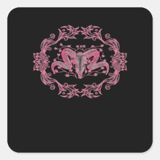 Sticker Carré Crâne Whimsigoth esthétique