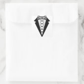 Sticker Carré Cravate Bow noir et blanc avec Tux (Sac)