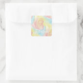 Sticker Carré Cravate-Dye Retro Pastel Peinture d'Aquarelle dans (Sac)