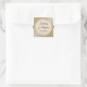 Sticker Carré Cravate noire Elegance Champagne Or n Crème Mariag (Sac)