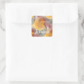 Sticker Carré Cravate-teinture orange vert peint Aquarelle dans  (Sac)