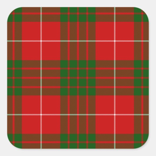 Sticker Carré Crawford tartan rouge vert plaid (Devant)