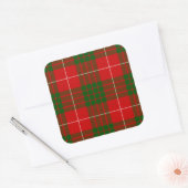 Sticker Carré Crawford tartan rouge vert plaid (Enveloppe)