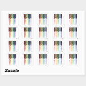 Sticker Carré Crayons arc-en-ciel (Feuille)