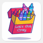 Sticker Carré Crayons colorés Allons chercher Cray (Devant)