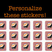 Sticker Carré Crazy Candy Corn Black Bat Boo!