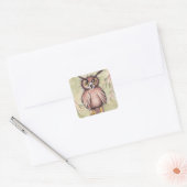 Sticker Carré Crazy Cute Owl (Enveloppe)