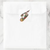 Sticker Carré Crazy Elf Sled Ride (Sac)