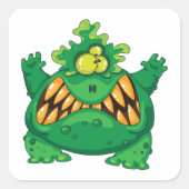 Sticker Carré Crazy Green Monster (Devant)
