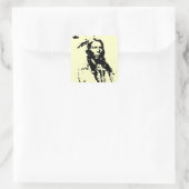 Sticker Carré Crazy Horse Amérindien (Sac)