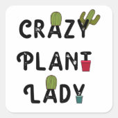 Sticker Carré crazy plant lady (Devant)