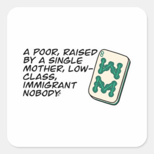 Sticker Carré Crazy Rich Asians Mahjong scène citation Classic