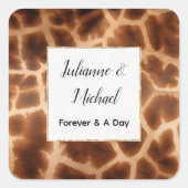 Sticker Carré Cream Brown Giraffe Mariage animal (Devant)