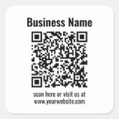 Sticker Carré Create Your Own QR Code | Transperant (Devant)