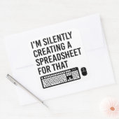 Sticker Carré Création silencieuse d'un Cool de Tableur Advisor (Enveloppe)