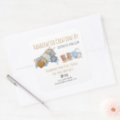 Sticker Carré Créations artisanales Fils et couture blanc (Enveloppe)