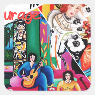 Sticker Carré Créativité de collage de peinture de Matisse