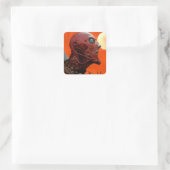 Sticker Carré Créature Alien Sci-fi Horreur Art (Sac)