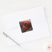 Sticker Carré Créature Alien Sci-fi Horreur Art (Enveloppe)
