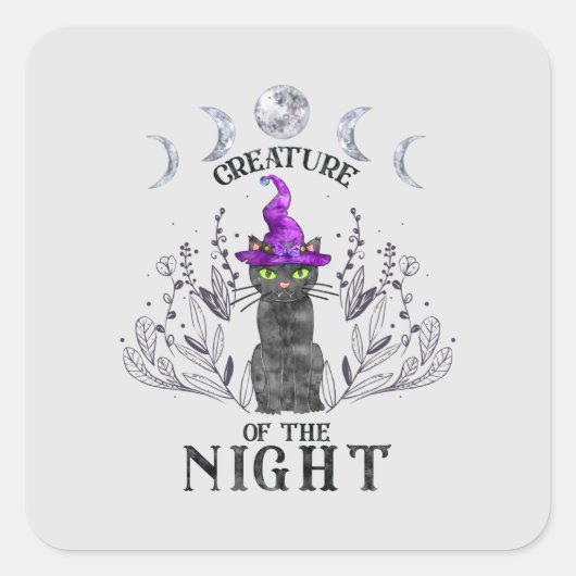 Sticker Carré Créature de la nuit (Devant)