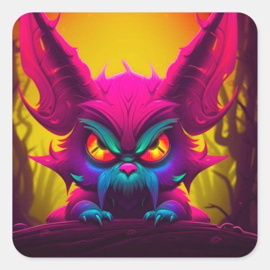 Sticker Carré Créature folle (Devant)