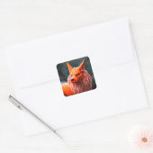 Sticker Carré Créature orange (Enveloppe)