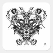Sticker Carré Créature (visage comme imaginaire) (Devant)