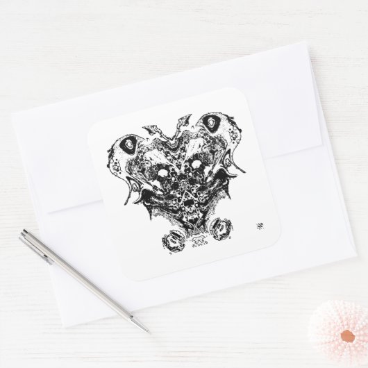 Sticker Carré Créature (visage comme imaginaire) (Enveloppe)