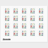 Sticker Carré Créatures de puke épineux (Feuille)