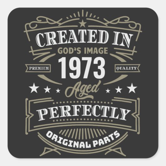 Sticker Carré Créé dans l'image de Dieu Customisé (Devant)