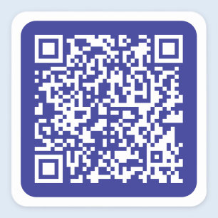 Sticker Carré Créer un code QR analysable   Bleu foncé modifiabl