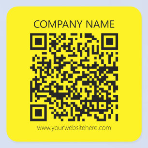 Sticker Carré Créer un code QR Facilement visible jaune vif no
