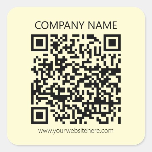 Sticker Carré Créer un code QR | Jaune pâle (Devant)