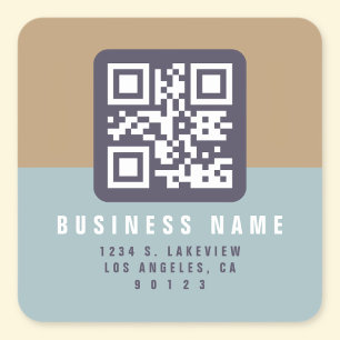 Sticker Carré Créer un code QR scannable Adresse de retour mod