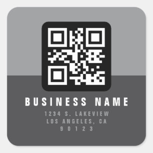 Sticker Carré Créer un code QR scannable Adresse de retour mod