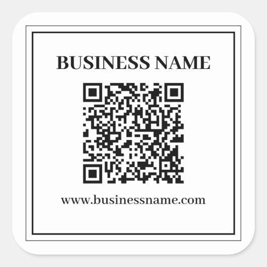 Sticker Carré Créer un code QR scannable | Noir & Blanc (Devant)