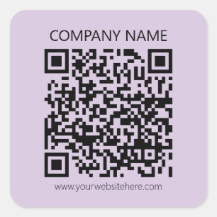 Sticker Carré Créer un code QR Violet lavande pâle
