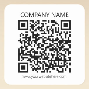 Sticker Carré Créer votre propre code QR   Noir et blanc